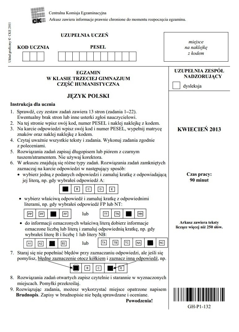 Egzamin gimnazjalny 2014 [ARKUSZE PYTAŃ, TESTY, ZADANIA] Zobacz pytania z języka polskiego