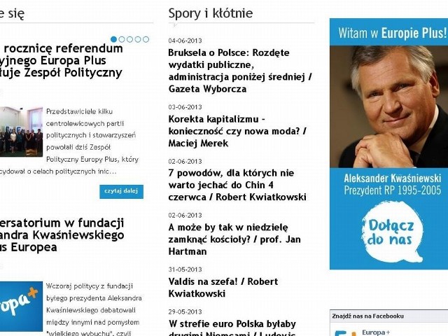 Strona internetowa Europy Plus