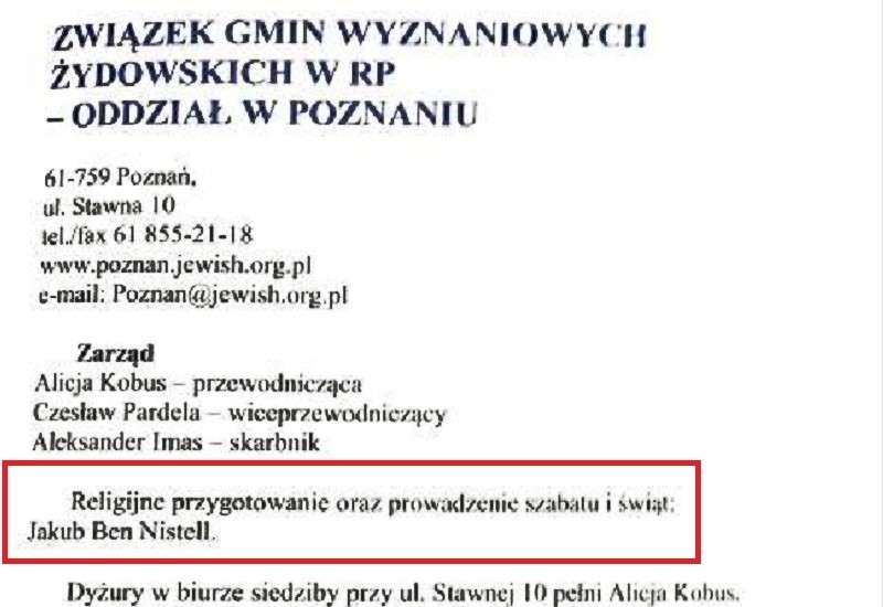 "Almanach Żydowski": funkcja Ben Nistella w poznańskiej...