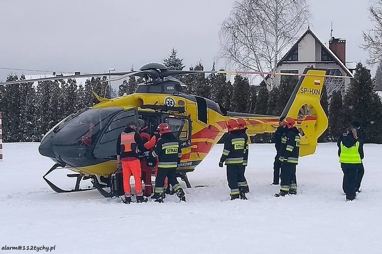 Uczeń został przewieziony do szpitala helikopterem