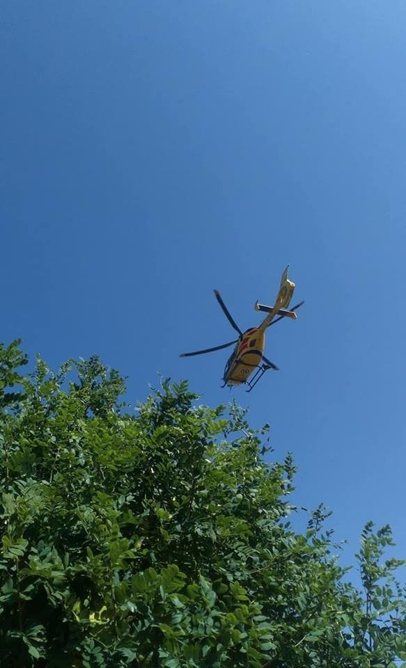 Wypadek na DK21 koło Dretynia. Potrzebny był śmigłowiec LPR.