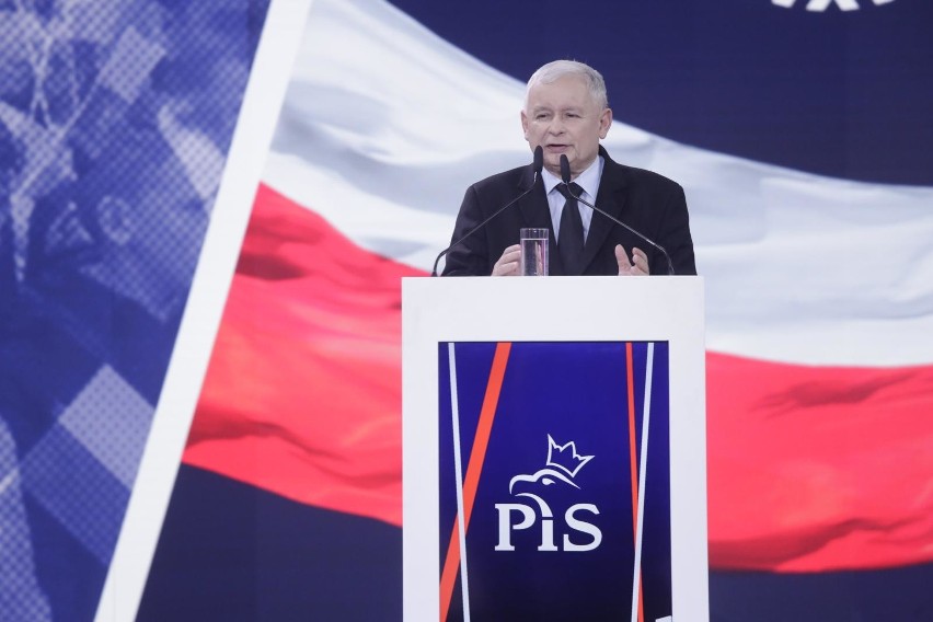 Jarosław Kaczyński przemawia na konwencji PiS