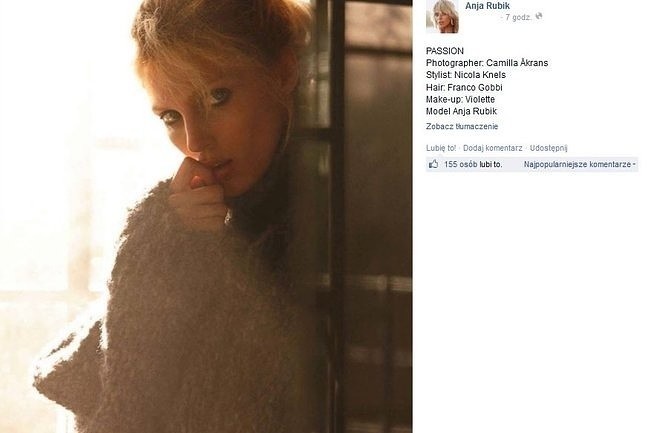 Anja Rubik w niemieckim "Vogue" (fot. screen z Facebook.com)
