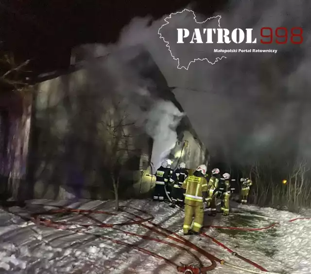 Pożar domu w Łazach w gminie Jerzmanowice-Przeginia