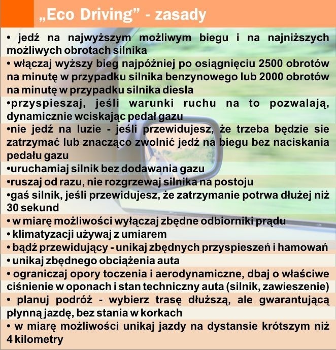 "Eco Driving" - zasady