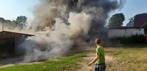 Pożar w Nacławiu w gm. Polanów