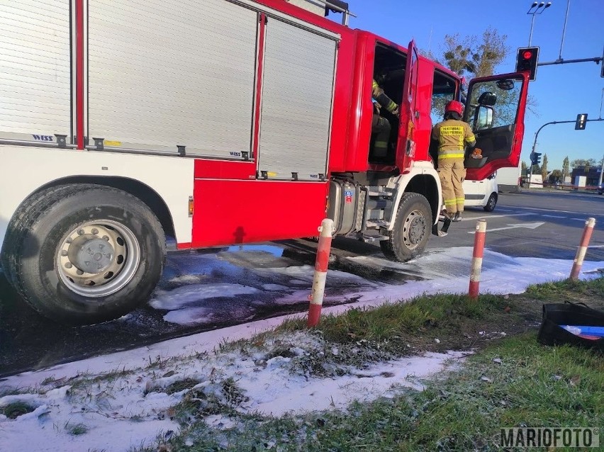 Pożar busa na obwodnicy Opola.
