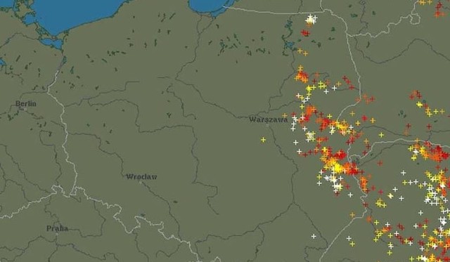 Mapa burzowa - GDZIE JEST BURZA? Gdzie są burze w Polsce? [MAPA BURZOWA ONLINE]