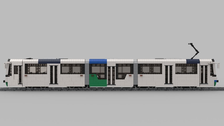Tramwaj z klocków LEGO. Najnowszy dwukierunkowy tramwaj ze Szczecina ma swoją klockową wersję. ZDJĘCIA