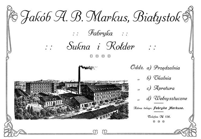 Reklama fabryki Markusa z 1921 roku