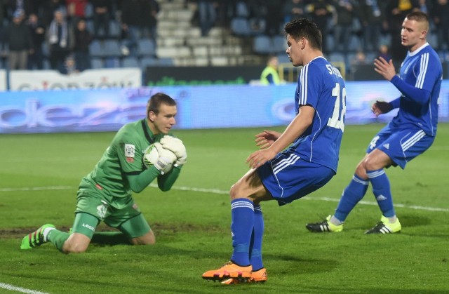 Grzegorz Sandomierski został dziś bohaterem Cracovii, kilka razy zatrzymując zawodników Ruchu