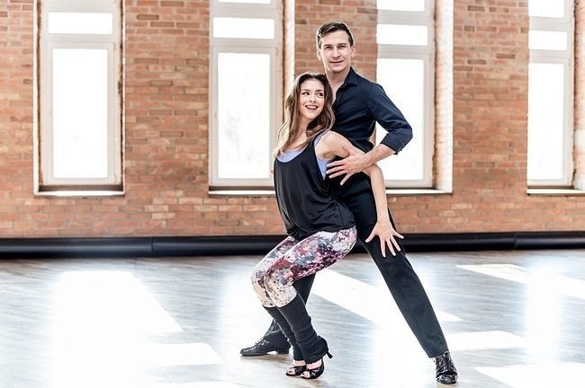 Klaudia Halejcio i Tomek Barański na treningu do "Dancing...