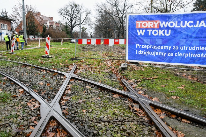 Przebudowa torowiska tramwajowego na ulicy Olszewskiego we...