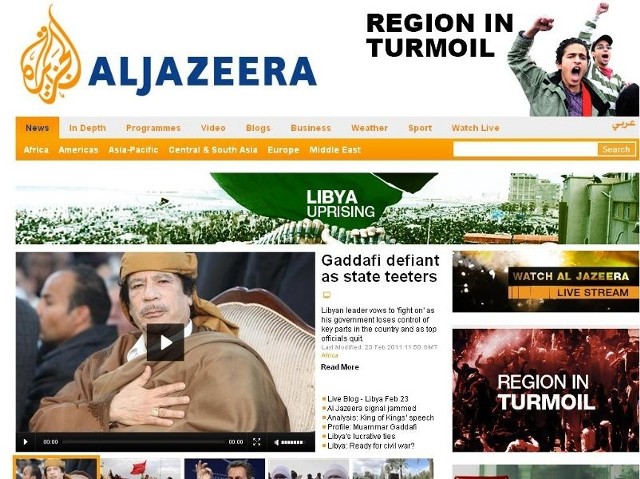 Strona telewizji Al-Dżazira