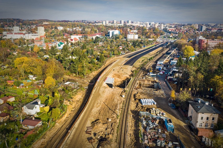 Budowa Węzła Łękno w Szczecinie. Tym razem mamy ZDJĘCIA z lotu ptaka - 21.11.2019