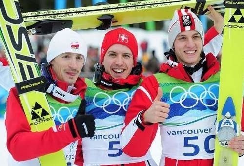 Medalowa trójka: Małysz, Ammann i Schlierenzauer.