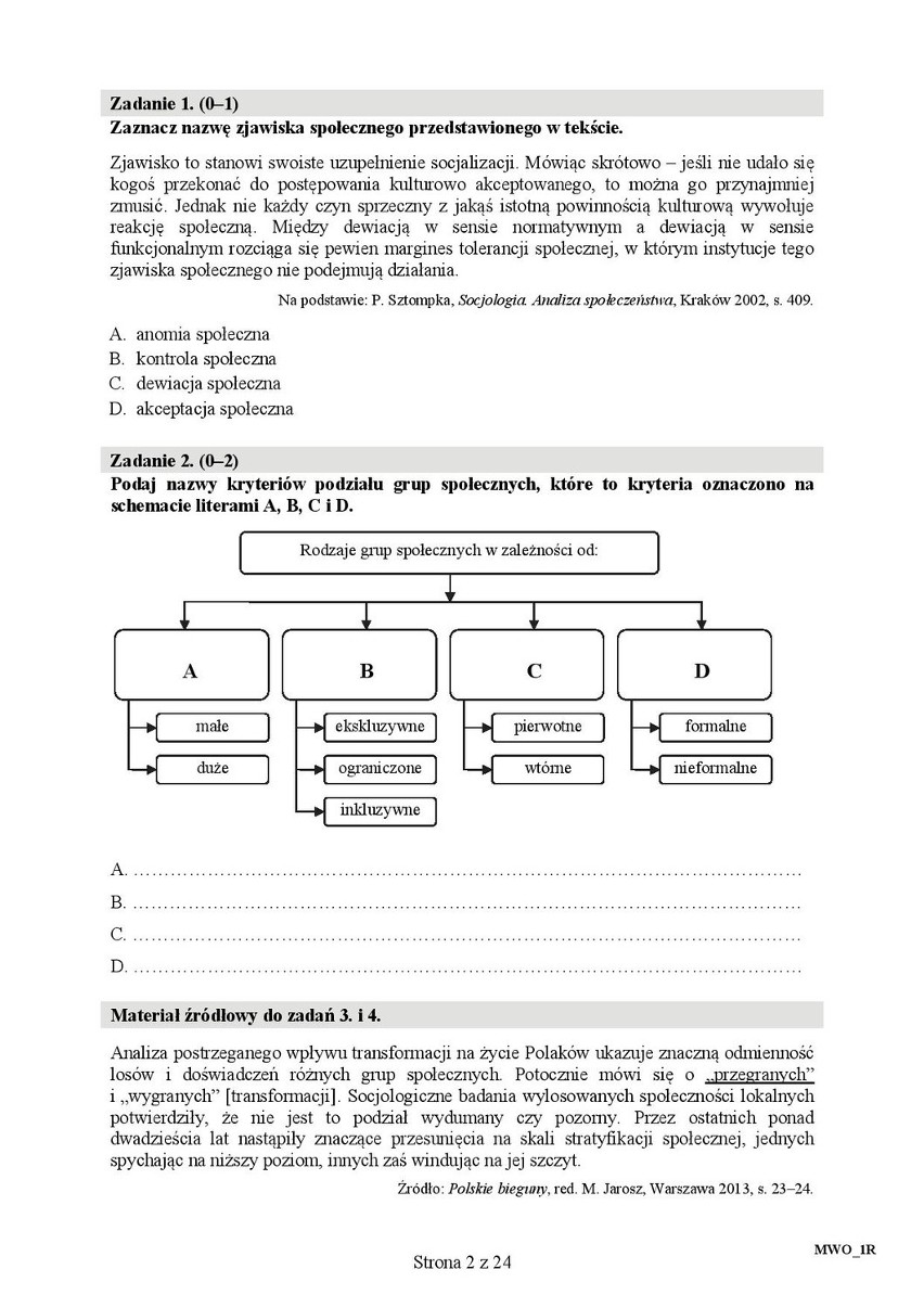 Matura 2015. WOS dla LO poziom rozszerzony [ODPOWIEDZI,...