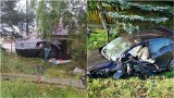 Groźne wypadki na drogach w Siemiechowie i Zawadzie Uszewskiej. Jeden samochód w rowie, drugi wjechał w betonowe ogrodzenie [ZDJĘCIA]