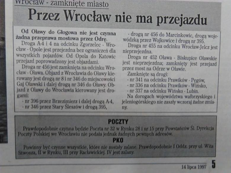 Powódź we Wrocławiu. Tak wyglądała stolica Dolnego Śląska 14 lipca 1997 r.