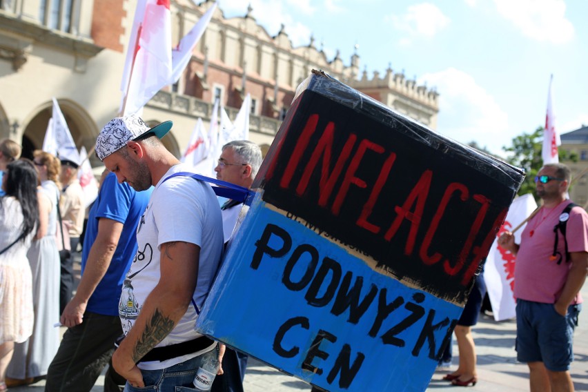 Kraków. Protest pracowników Wód Polskich. Domagają się obiecanych przez rząd podwyżek