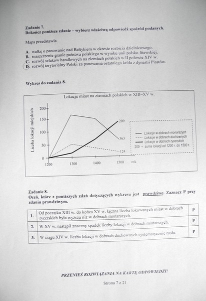 Próbny egzamin gimnazjalny: Historia i wiedza o...