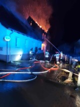 Pożar budynku gospodarczego pod Krosnem Odrzańskim. Z ogniem walczyło kilka zastępów strażaków