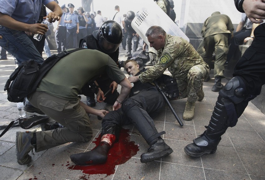 Ranny podczas protestów w Kijowie