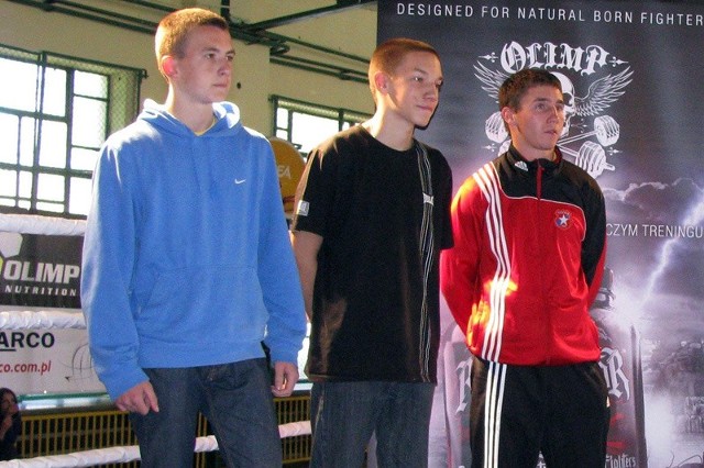 Najlepsi zawodnicy. Od lewej Marcin Fronc, Maksymilian Gibadło i Szymon Domoń.