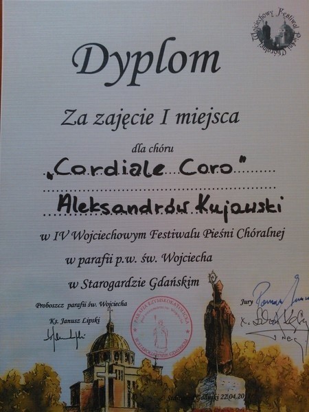Aleksandrowski chór wygrał festiwal w Starogardzie Gdańskim