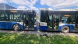 Zderzenie autobusów na alei Bora-Komorowskiego w Krakowie. 6 osób rannych