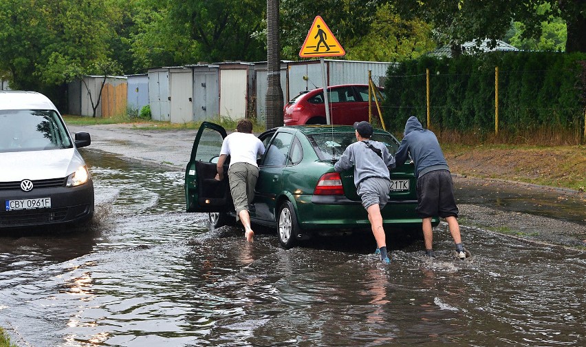 Bydgoskie ulice znów zalane