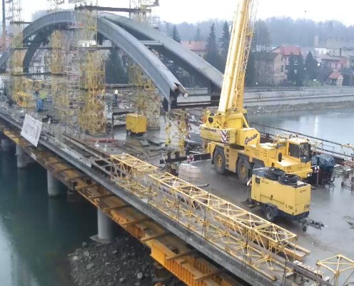 Budowa mostu w Żywcu