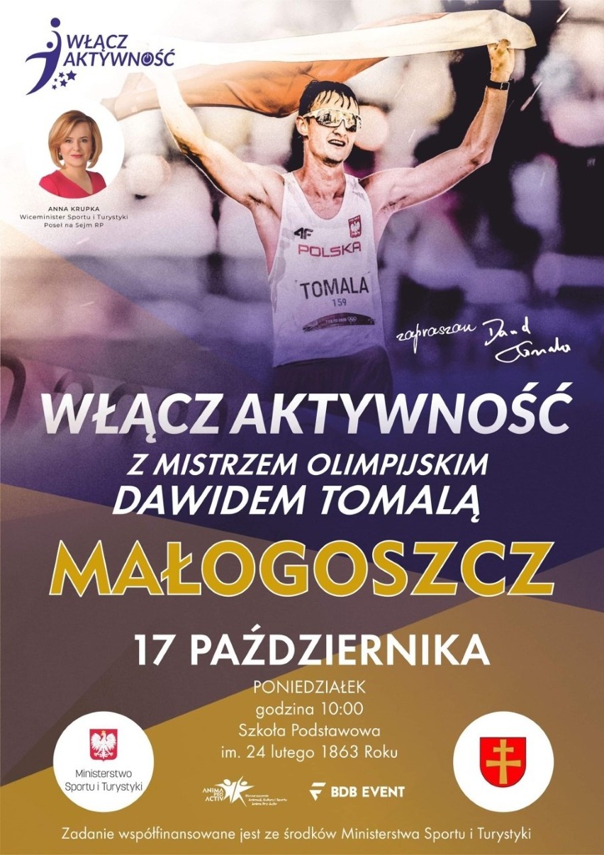 Włącz Aktywność bez względu na przeszkody z mistrzem olimpijskim Dawidem Tomalą w Małogoszczu i Chmielniku