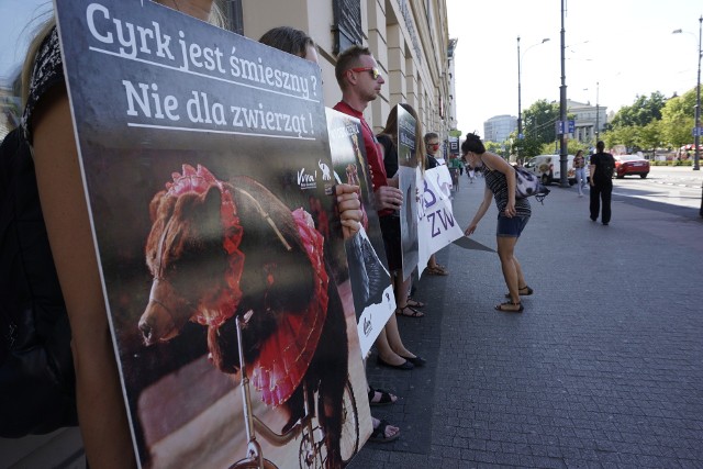 Manifestacja pod hasłem Cyrk bez zwierząt