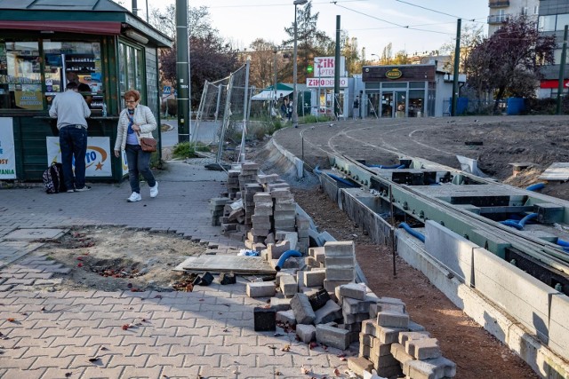 Trwa przebudowa pętli tramwajowej na Krowodrzy Górce