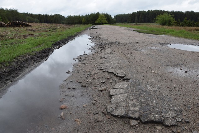 Fatalny stan drogi powiatowej na terenie gminy Kępice