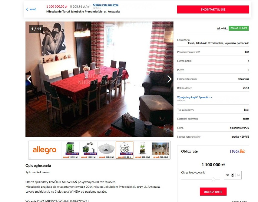 Cena mieszkania: 1 100 000,00 zł...