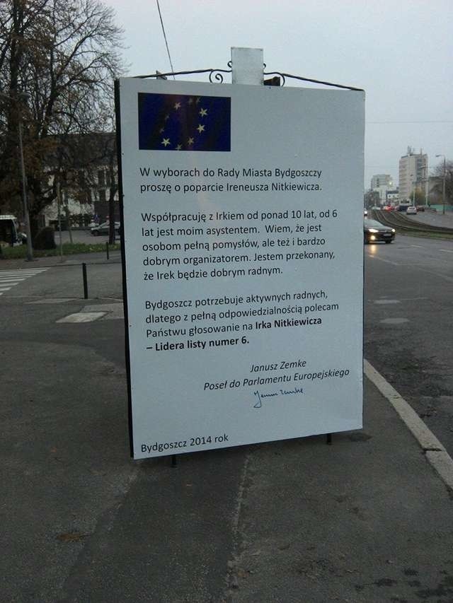 Błędy ortograficzne nie omijają także plakatów wyborczych...