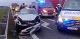 Wypadek na autostradzie A2. Zderzyły się trzy auta. Ranna jedna osoba