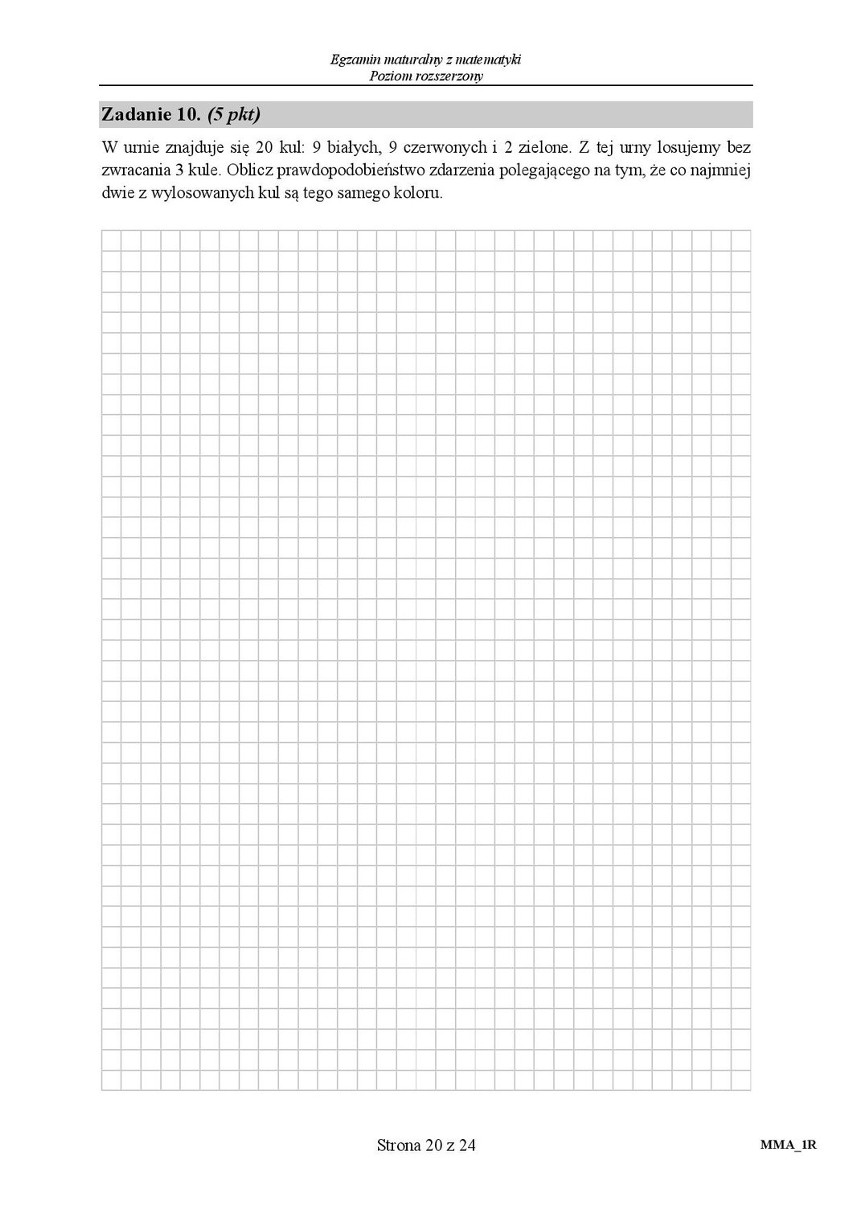 Stara matura 2016: Matematyka rozszerzona [ODPOWIEDZI,...