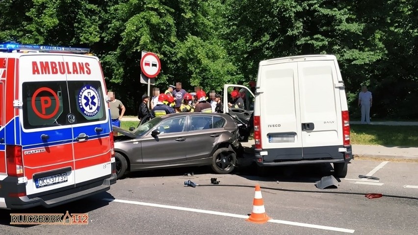 Wypadek na drodze krajowej nr 45 w Kluczborku