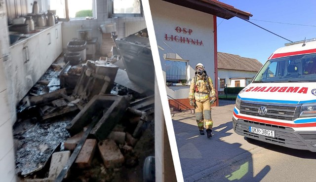 Do wybuchu doszło w siedzibie strażaków z Lichyni w gminie Leśnica.
