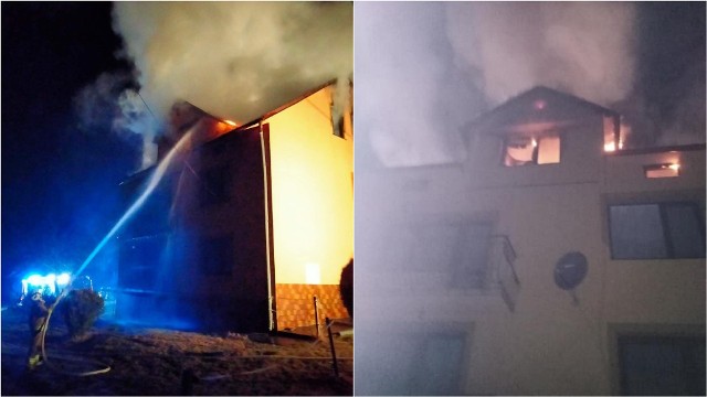 Pożar w Olszynach wybuchł w środku nocy. Strażacy przez trzy godziny walczyli z ogniem, który trawił pomieszczenia na poddaszu