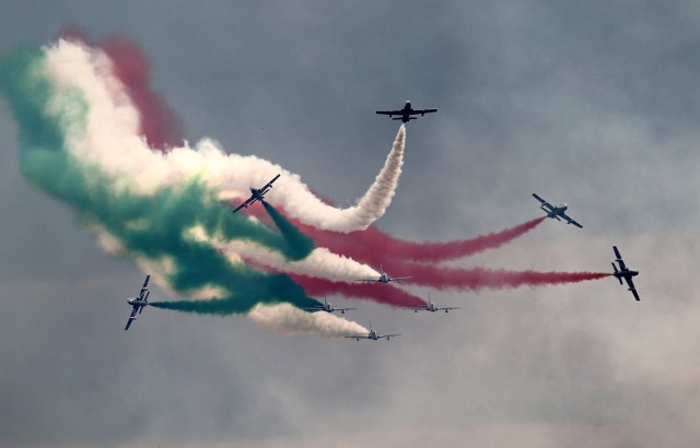 Pokaz Frecce Tricolori Air Show 2015 w Radomiu.