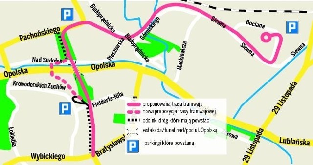 Nadal nie wiadomo, którędy przebiegać będzie linia tramwajowa, która w 2017 r. ma połączyć Krowodrzę Górkę z Górką Narodową. ZIKiT chce przesunąć trasę do ul. Krowoderskich Zuchów, ale mieszkańcy okolicznych bloków nie chcą słyszeć o takim rozwiązaniu