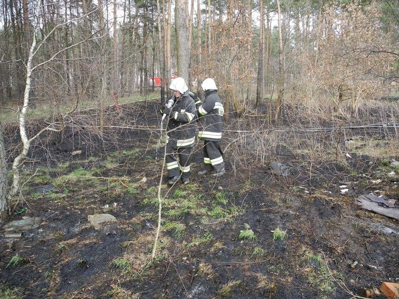 Płonące trawy przy ul. Abrahama w Lęborku