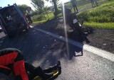 Wypadek w Kobierzycach. Motocyklista ranny w wypadku (ZDJĘCIA)