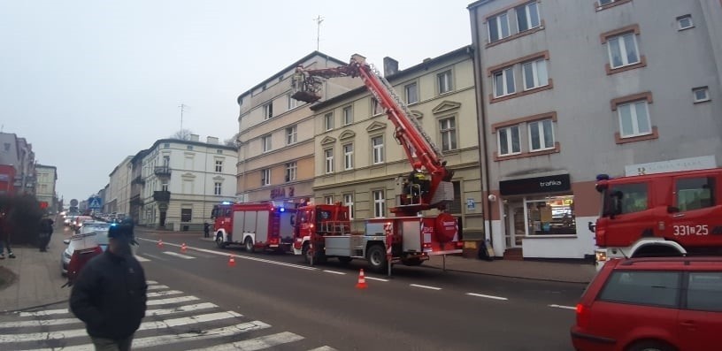 Akcja straży pożarnej przy ulicy Młyńskiej w Koszalinie [ZDJĘCIA]