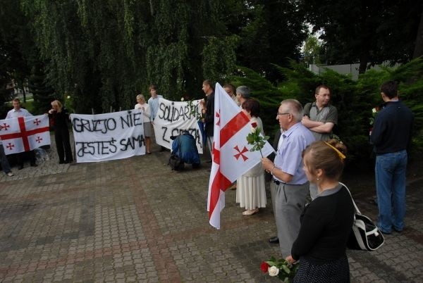 Manifestacja solidarności z Gruzją w Bialymstoku