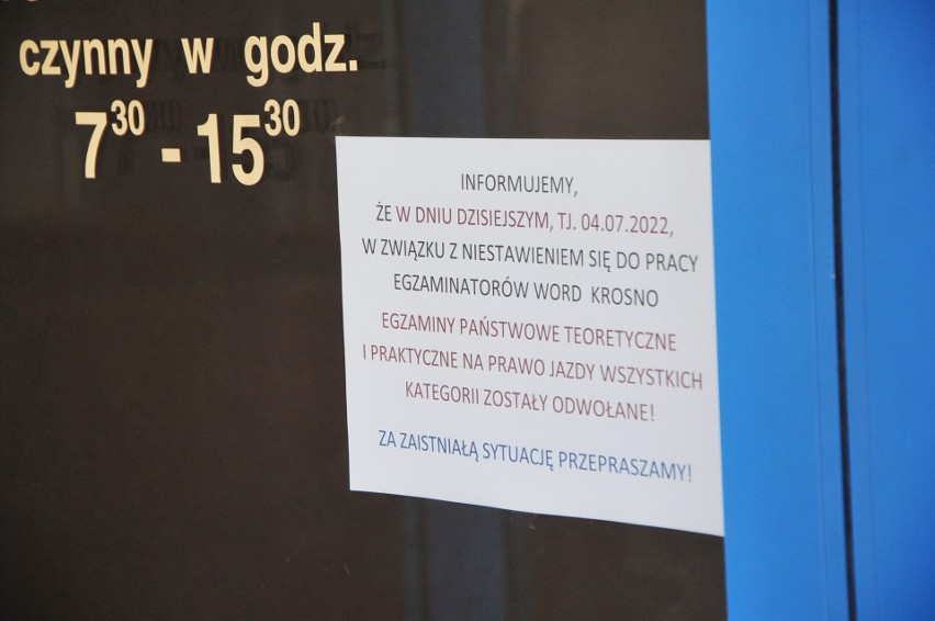 Odwołane egzaminy w Wojewódzkim Ośrodku Ruchu Drogowego w Krośnie. Egzaminatorzy nie przyszli do pracy